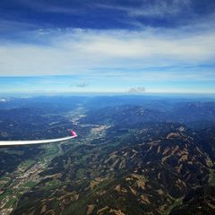 Flugwegposition um 13:18:28: Aufgenommen in der Nähe von Hafning bei Trofaiach, Österreich in 3031 Meter